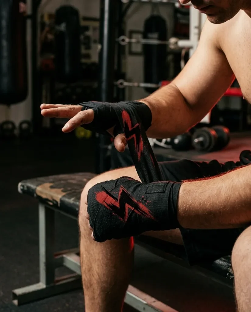 Bolt Brushstroke Hand Wraps, in use