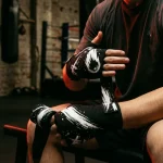Comet Brushstroke Hand Wraps, in use