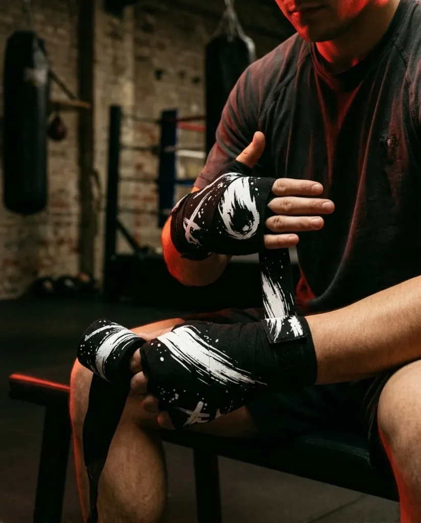 Comet Brushstroke Hand Wraps, in use