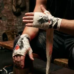 Crane Brushstroke Hand Wraps, in use
