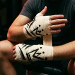 Crown Brushstroke Hand Wraps, in use