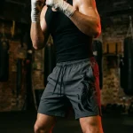 Ember Gym Shorts, in use