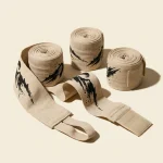 Ridge Brushstroke Hand Wraps: two pairs, rolled, the ink strokes still in pieces