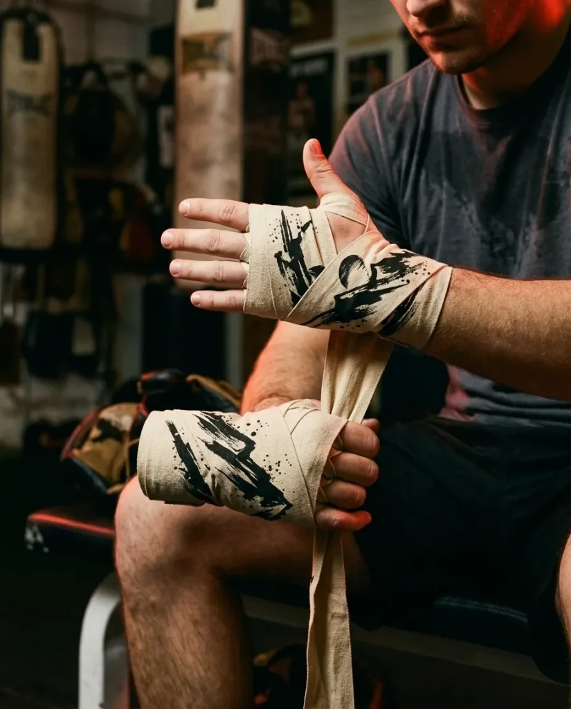 Ridge Brushstroke Hand Wraps, in use