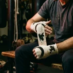 Round Brushstroke Hand Wraps, in use