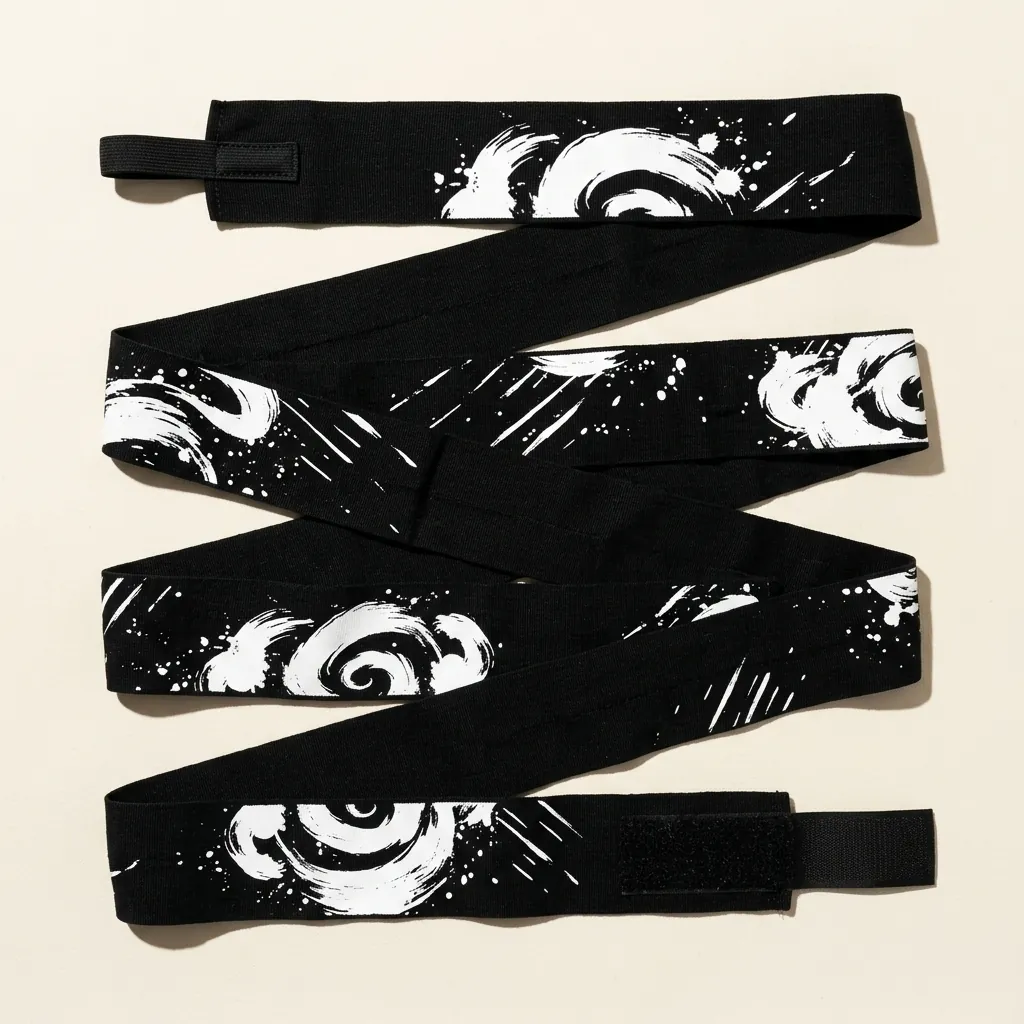 Storm Brushstroke Hand Wraps, laid out flat