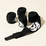 Storm Brushstroke Hand Wraps: two pairs, rolled, the ink strokes still in pieces