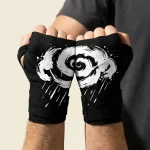 Storm Brushstroke Hand Wraps, wound around both hands so the strokes join into one image