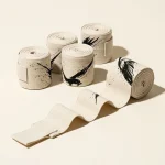 Swallow Brushstroke Hand Wraps: two pairs, rolled, the ink strokes still in pieces