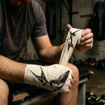 Swallow Brushstroke Hand Wraps, in use