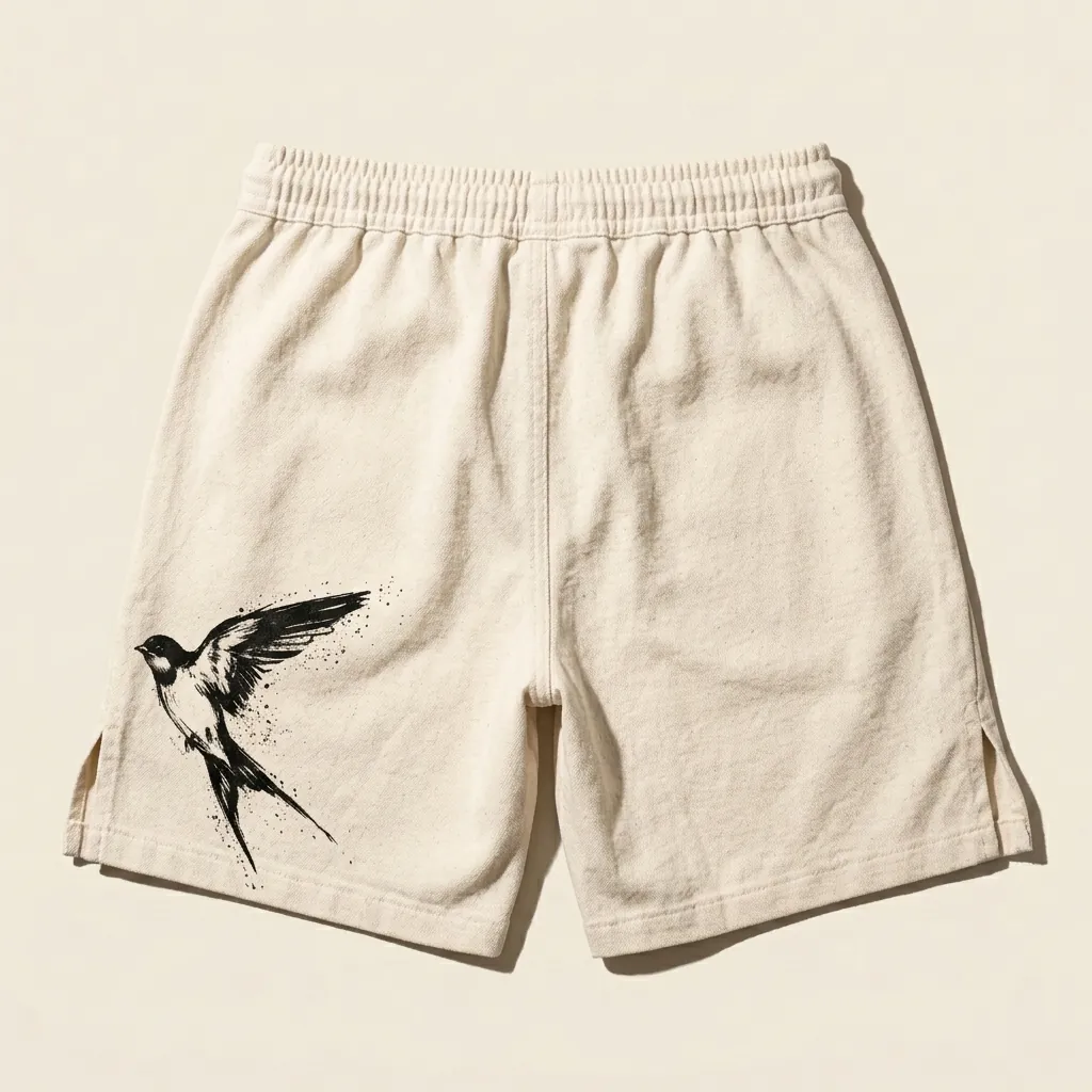 Swallow Gym Shorts, seen from the back