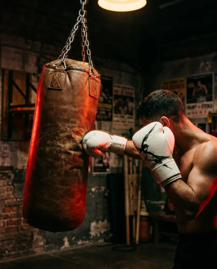 Swallow Sparring Gloves, in use