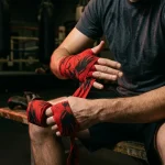 Talon Brushstroke Hand Wraps, in use