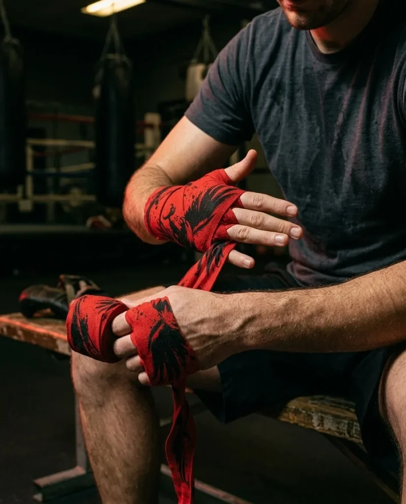 Talon Brushstroke Hand Wraps, in use