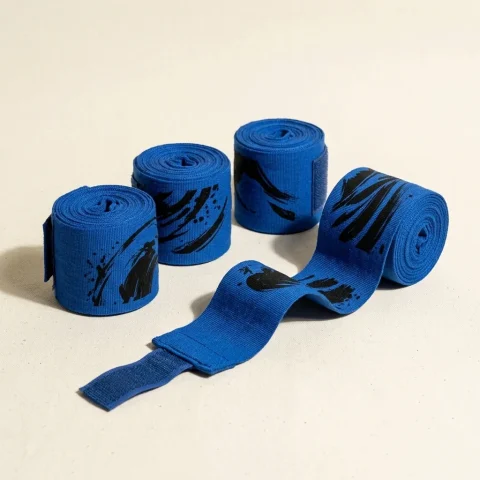 Tide Brushstroke Hand Wraps: two pairs, rolled, the ink strokes still in pieces
