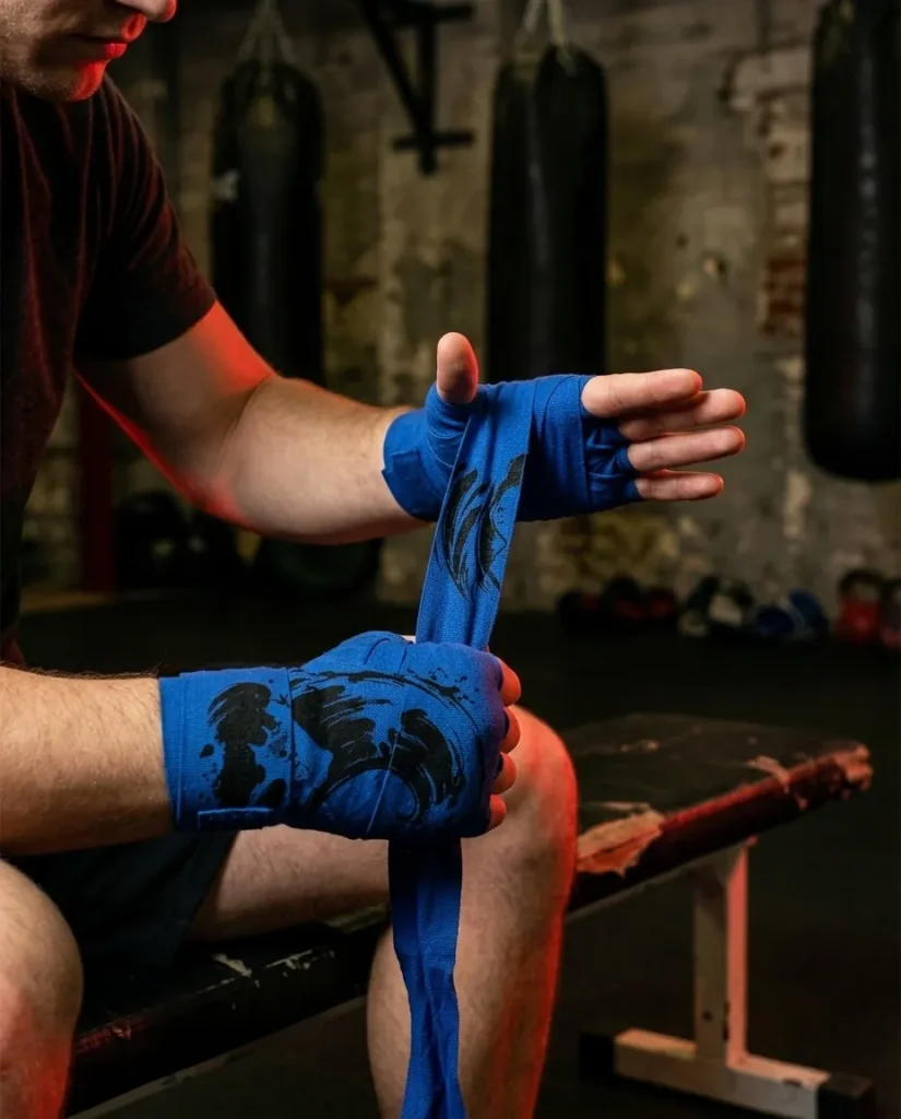 Tide Brushstroke Hand Wraps, in use