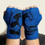 Tide Brushstroke Hand Wraps, wound around both hands so the strokes join into one image