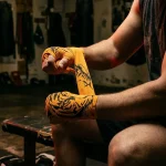 Tiger Brushstroke Hand Wraps, in use