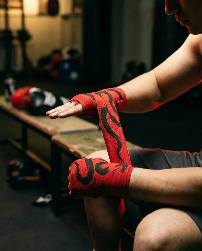 Viper Brushstroke Hand Wraps, in use