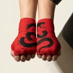 Viper Brushstroke Hand Wraps, wound around both hands so the strokes join into one image